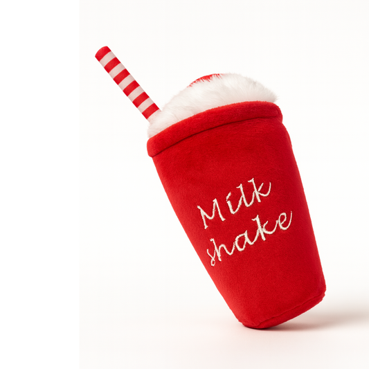 🥤 Milk Shake Perruna – Juguete de Peluche con Chirrido 🎉🐾