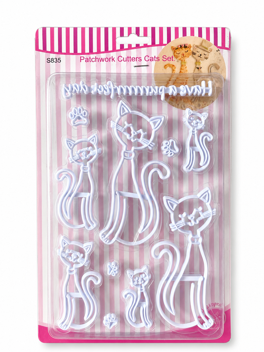 Set de Sellos Gatitos y Huellitas para Fondant y Galletas