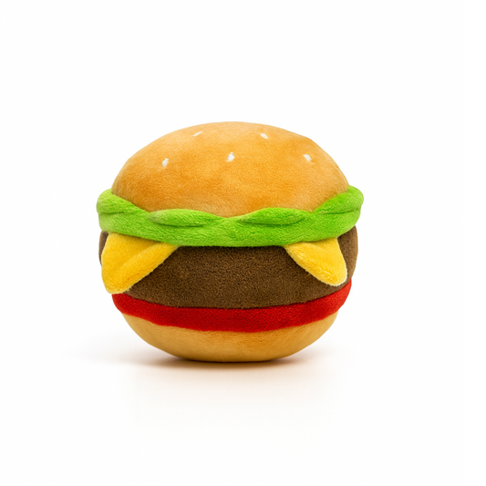 🍔 Hamburguesa Perruna – Juguete de Peluche con Chirrido 🎉🐾