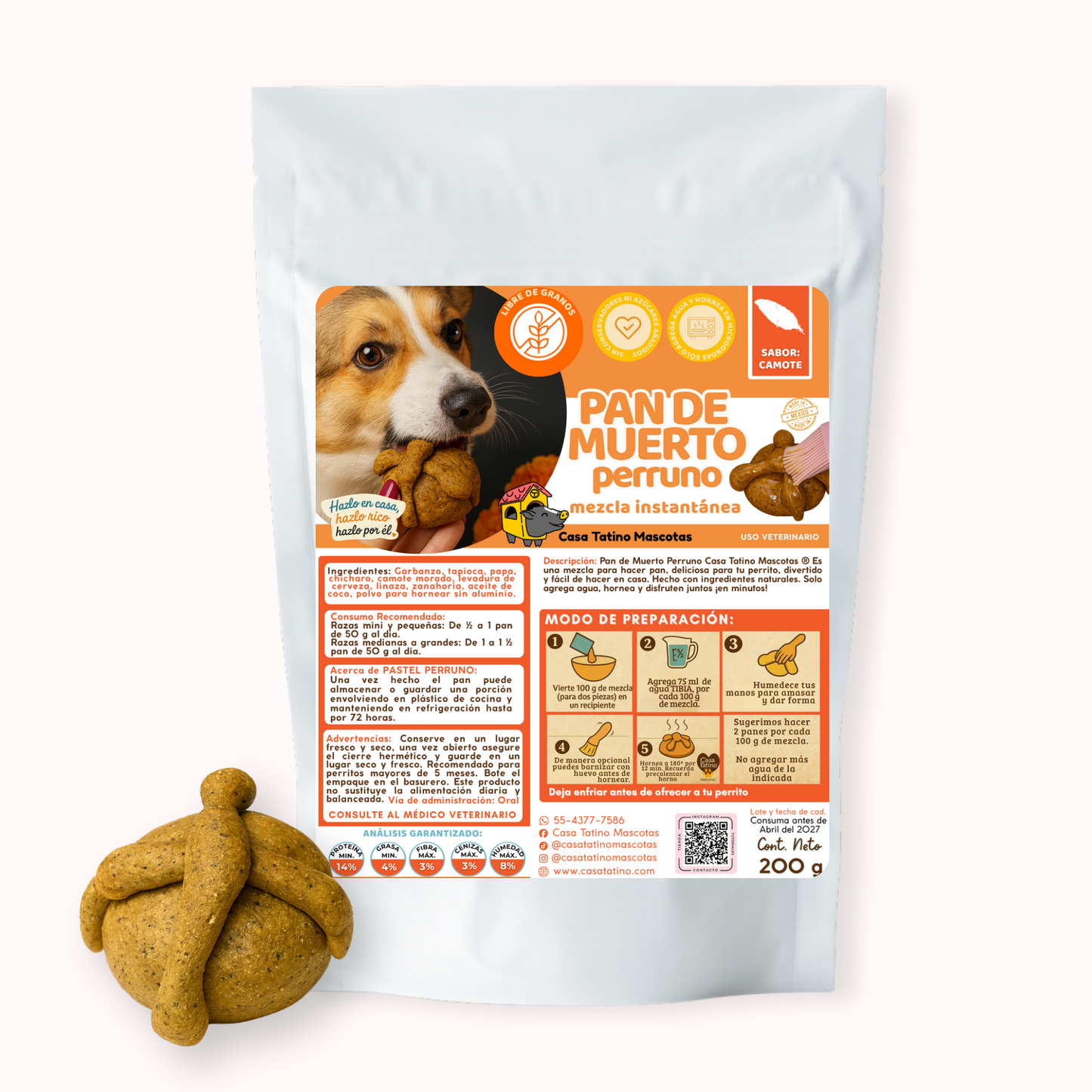 Pan de Muerto Perruno | Mezcla Instantánea 200 g