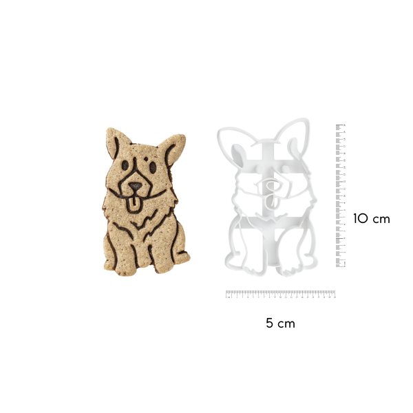Set de 3 cortadores de galletas en forma de Corgi + mezcla instantánea