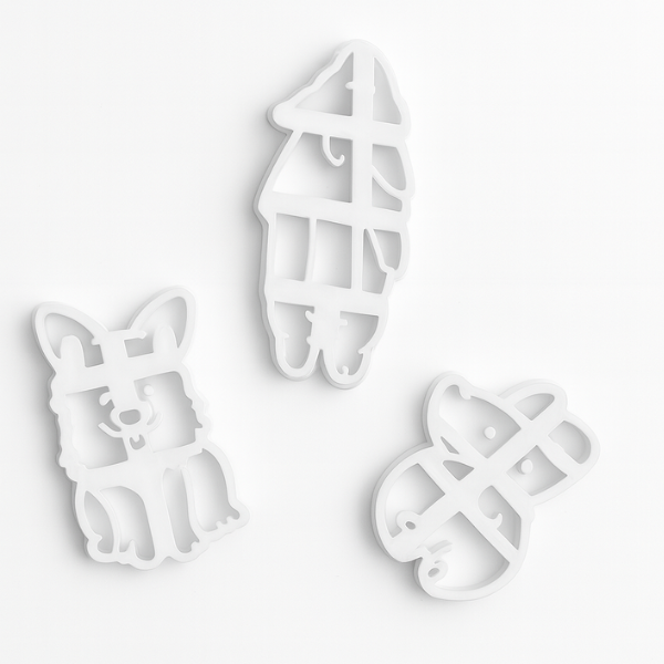 Set de 3 cortadores de galletas en forma de Corgi + mezcla instantánea
