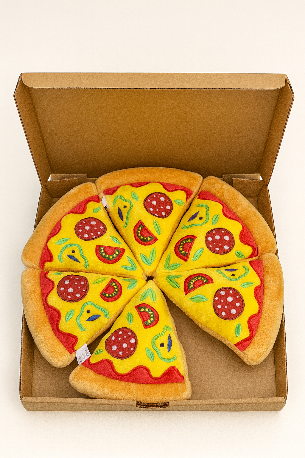 🍕 Pizza Perruna – Juguete de Peluche con Chirrido 🎉🐾